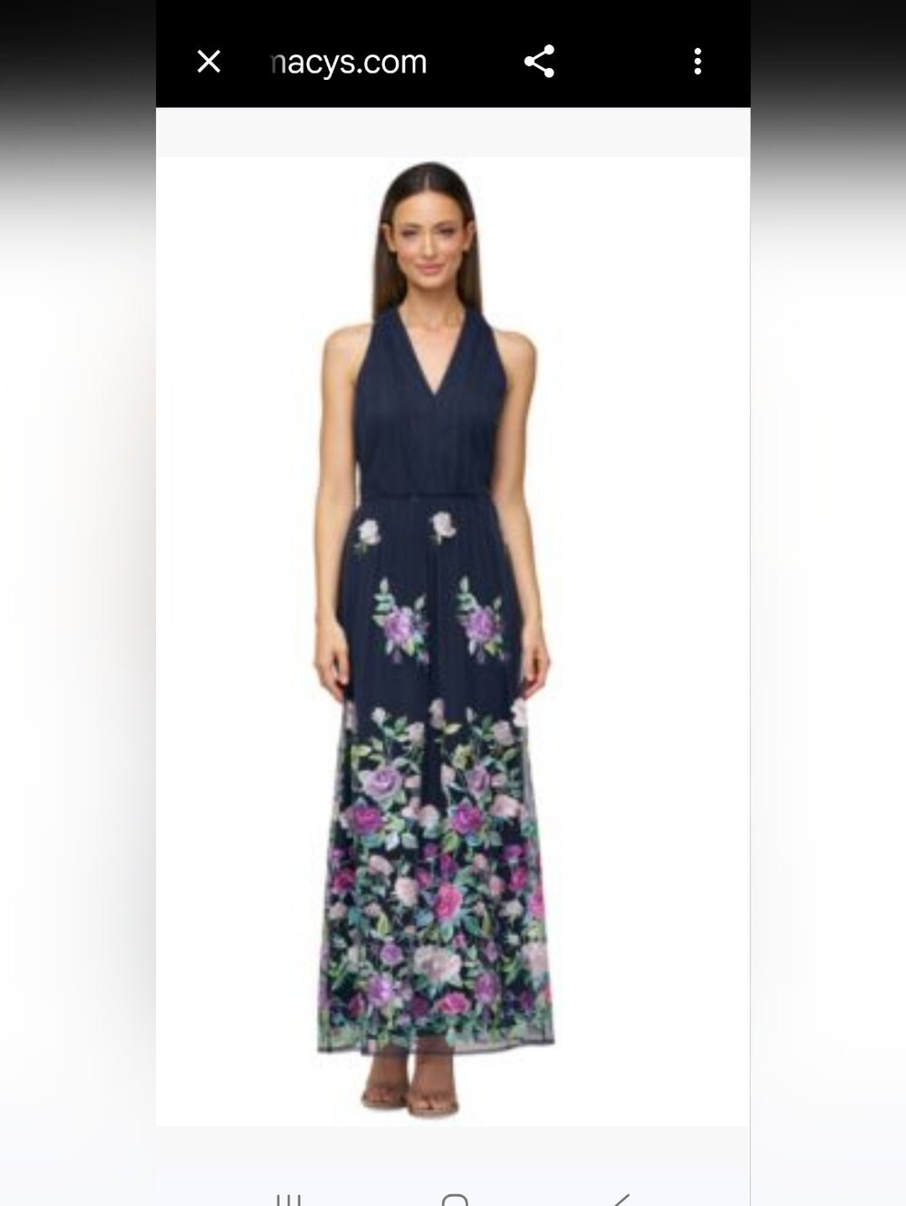 JS Collections Dassie V Neck Multicolor Floral Embroidered Gown-10- NWT